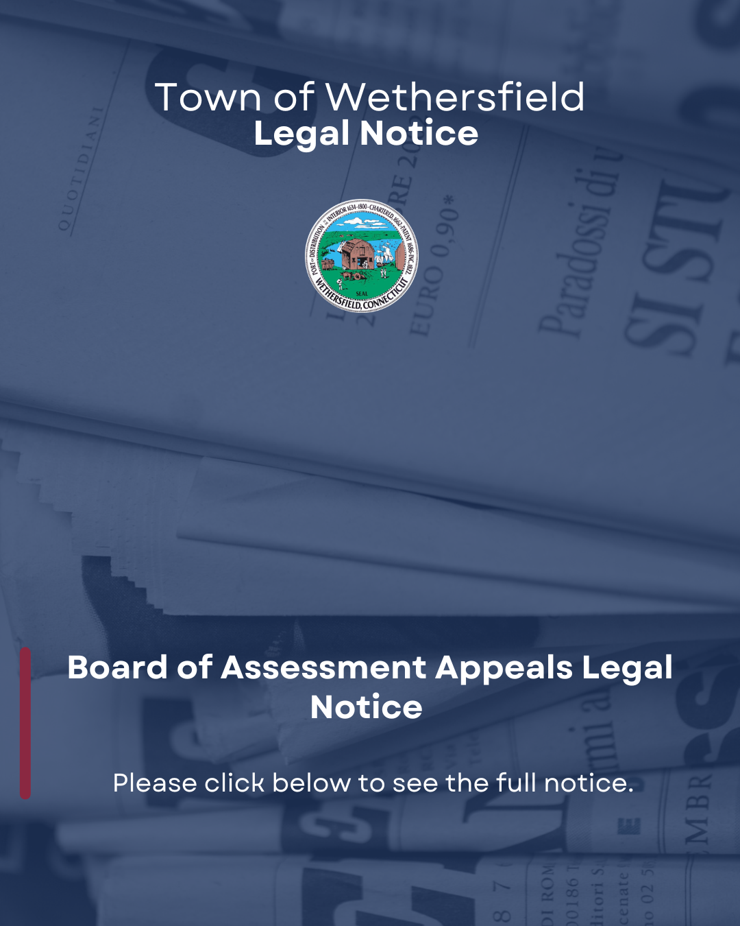 LEGAL NOTICE for Board of Assessment Appeals August 6 2025