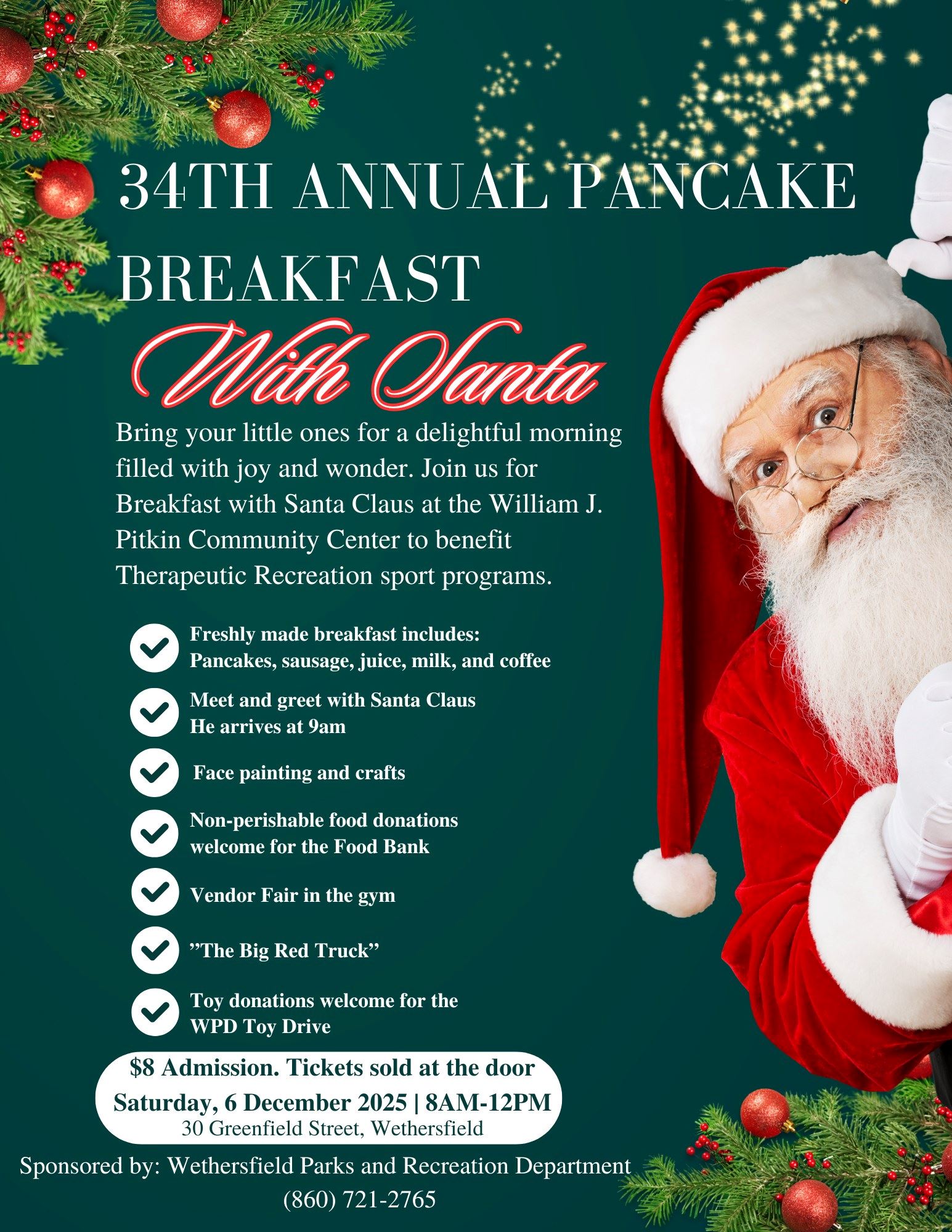 34th Annual Santa's Pancake Breakfast on December 6th
