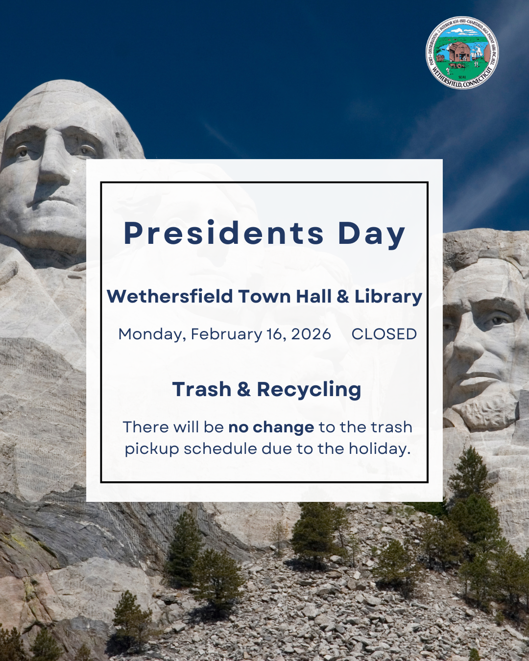 Town Hall Closed 2.16.2026